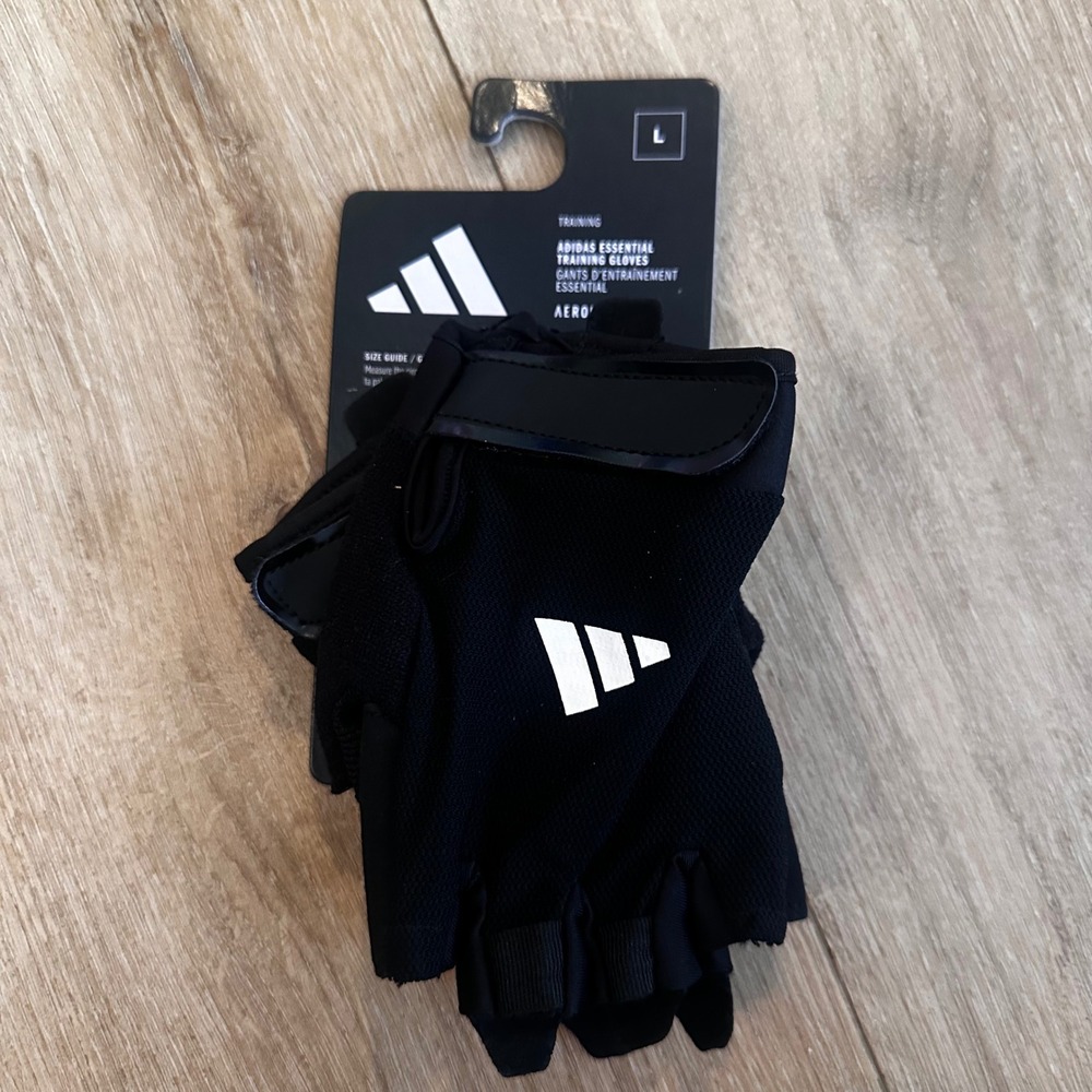 Adidas Essential Training Gloves Black AEROREADY Weightlifting Large ADGB-15003